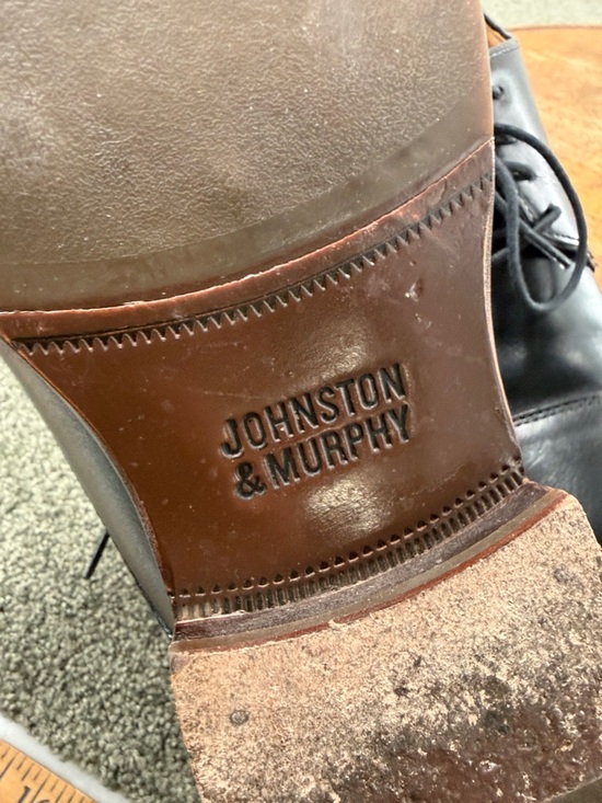 Johnston & Murphy Shoes Mens 8.5 Black Leather Lace Oxford Derby Loafer main image 8